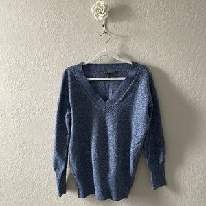 Whbm vneck sweater heather blue size large
